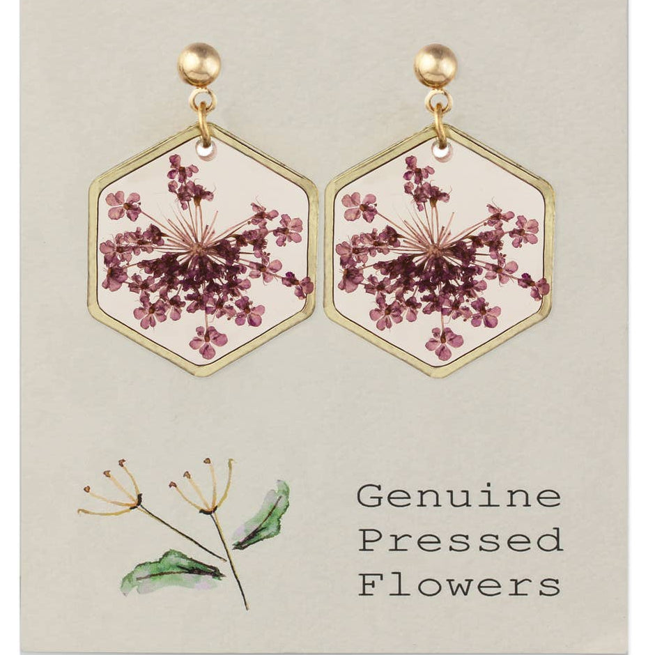 Blush Pressed Floral Earrings