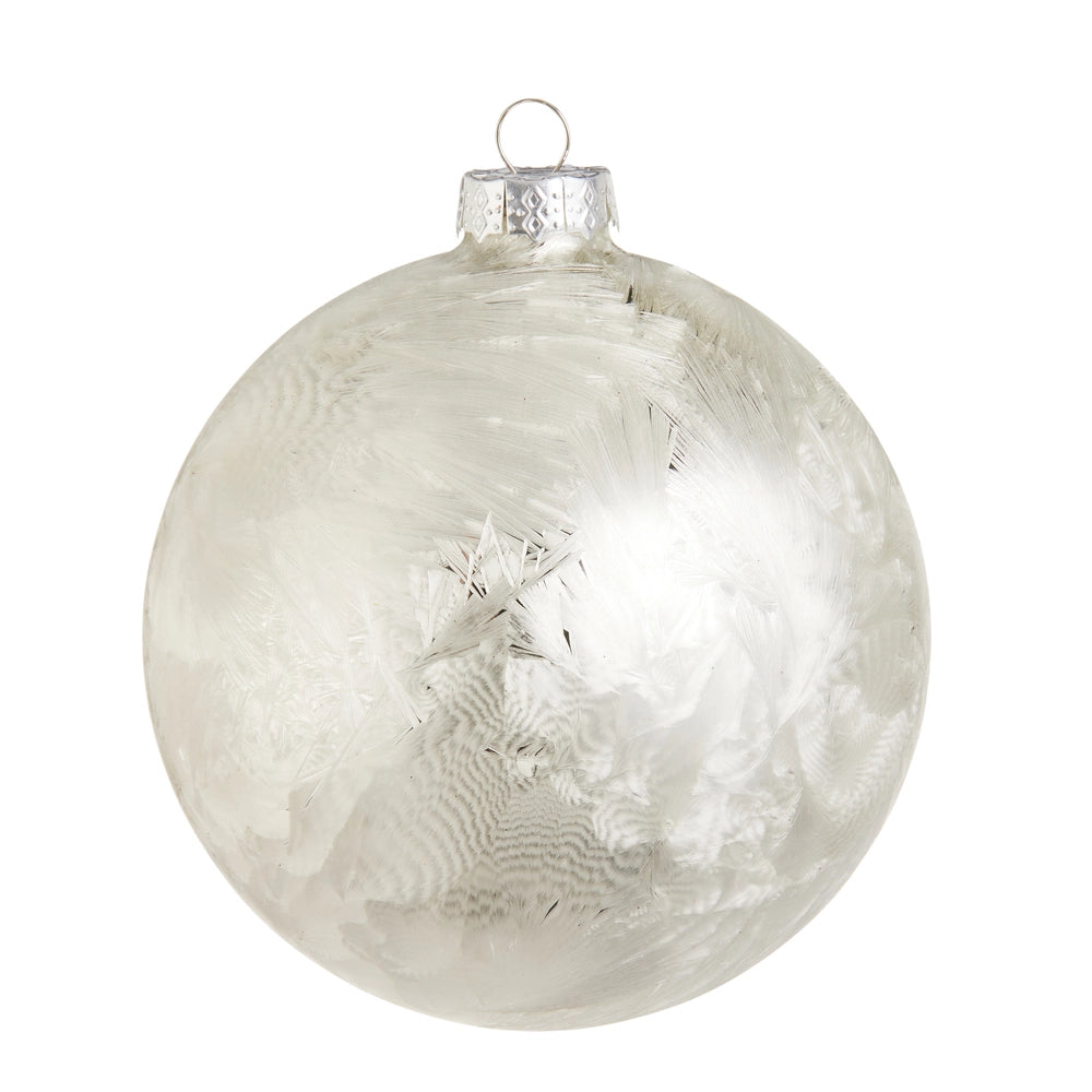 White Frosted Ball Ornament