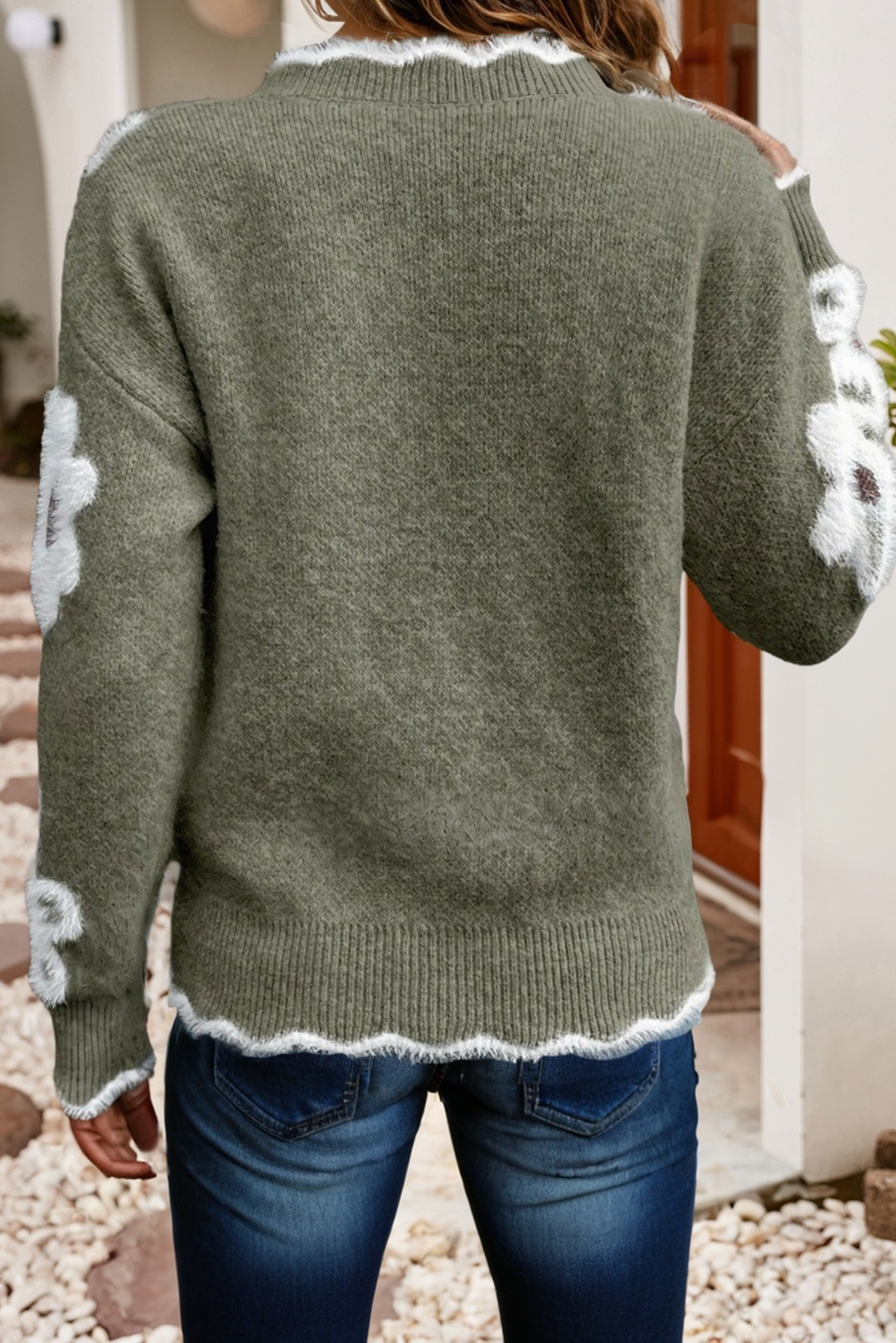 Jacquard Flower Sweater