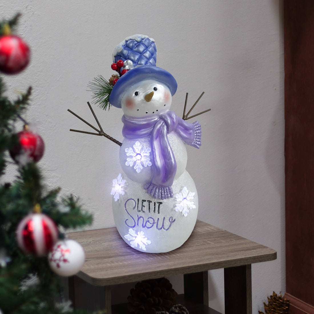 "Let It Snow" Snowman Statue