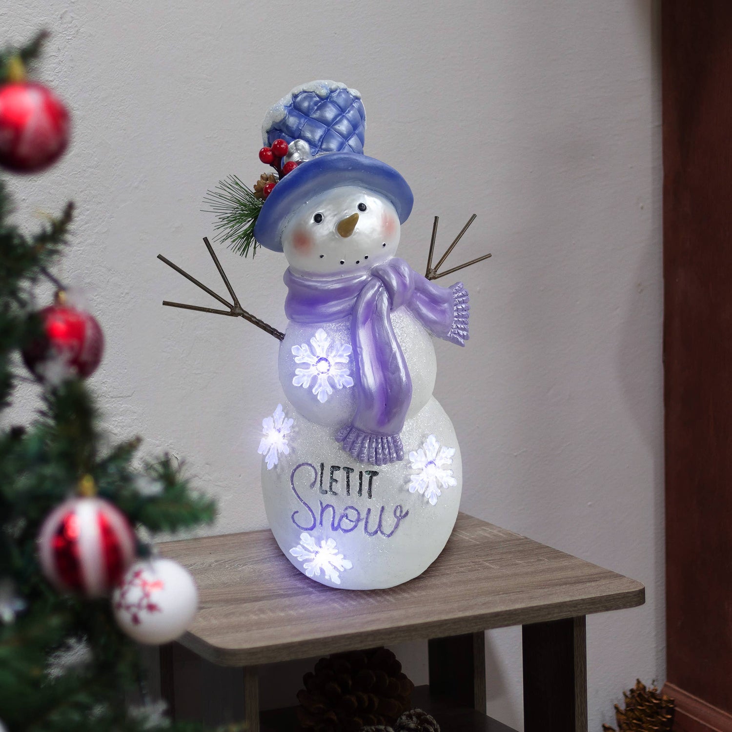 "Let It Snow" Snowman Statue