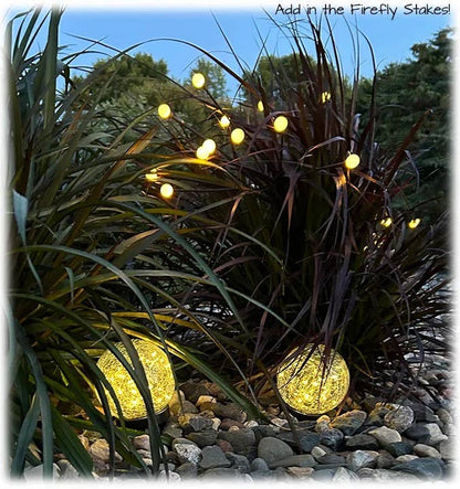 Solar Crackled Glass Globe Ball Light