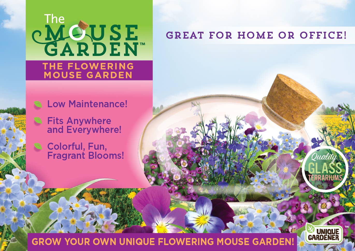 Flowering Mouse Glass Terrarium