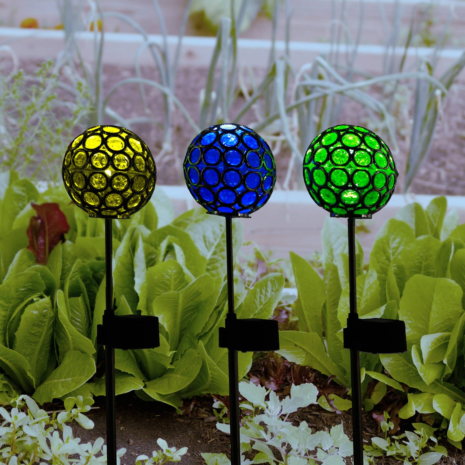 Solar Ball Garden Stake w/ LED Light