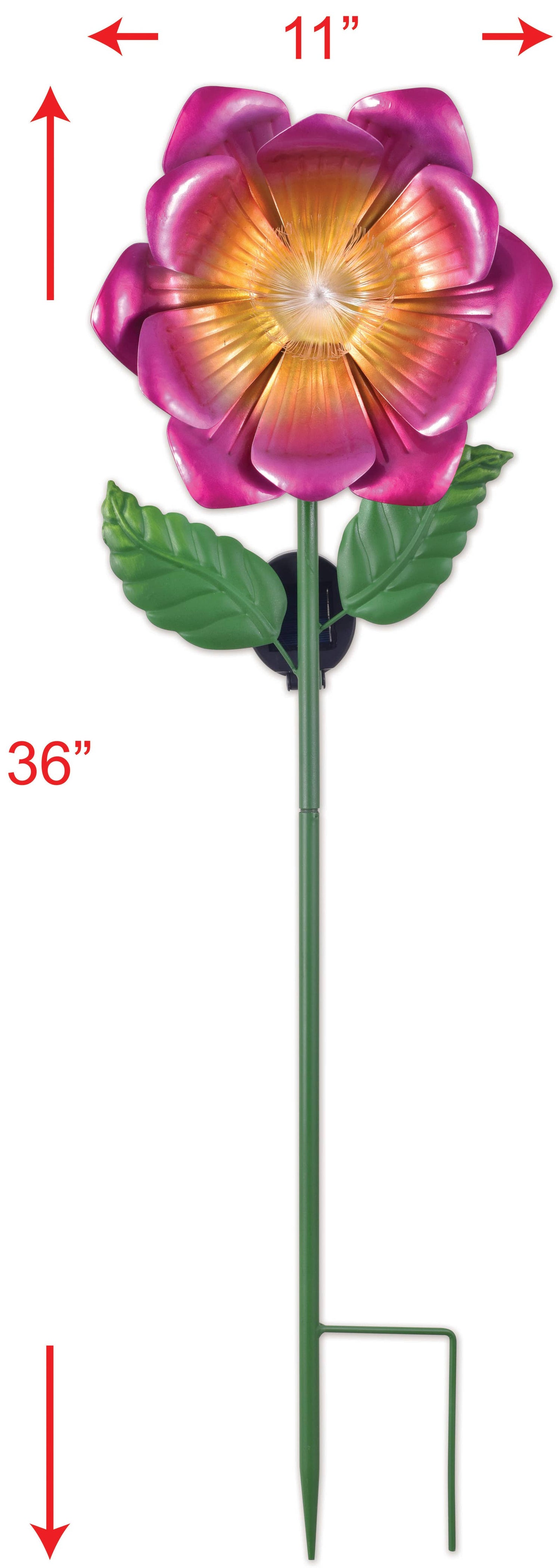 Pink Flower Solar Garden Stake