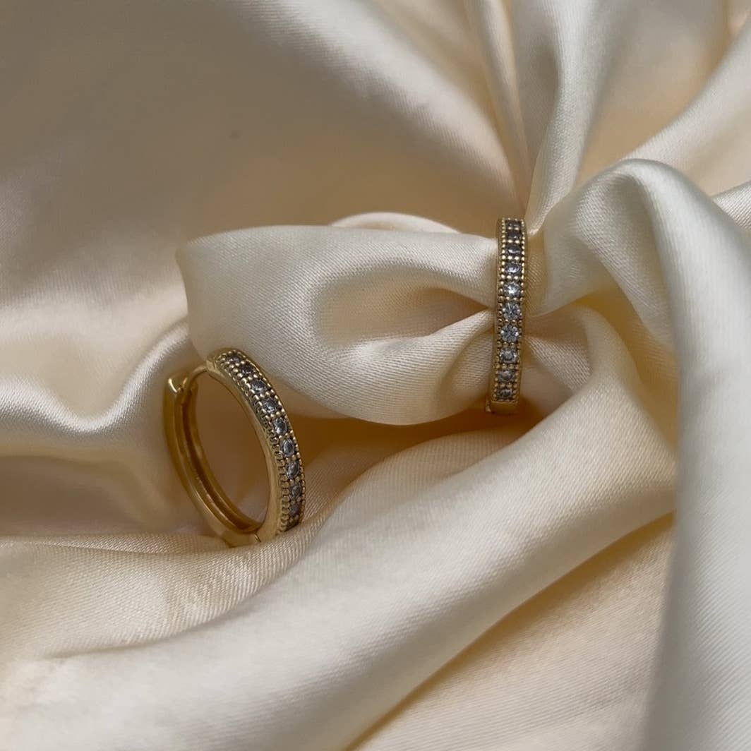 Pave Hoop Earrings