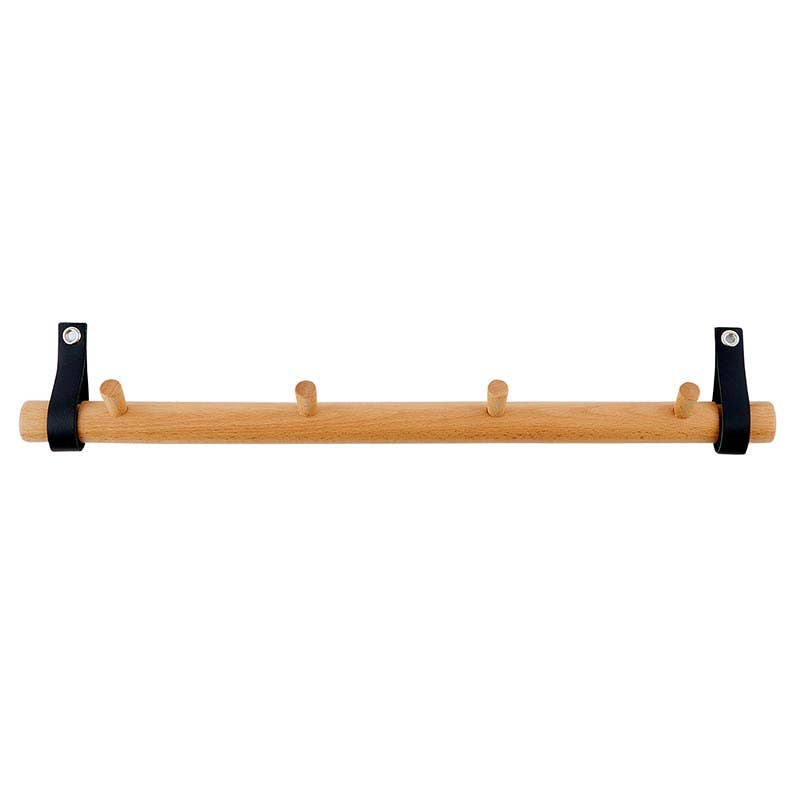 Wood + Leather Wall Rack