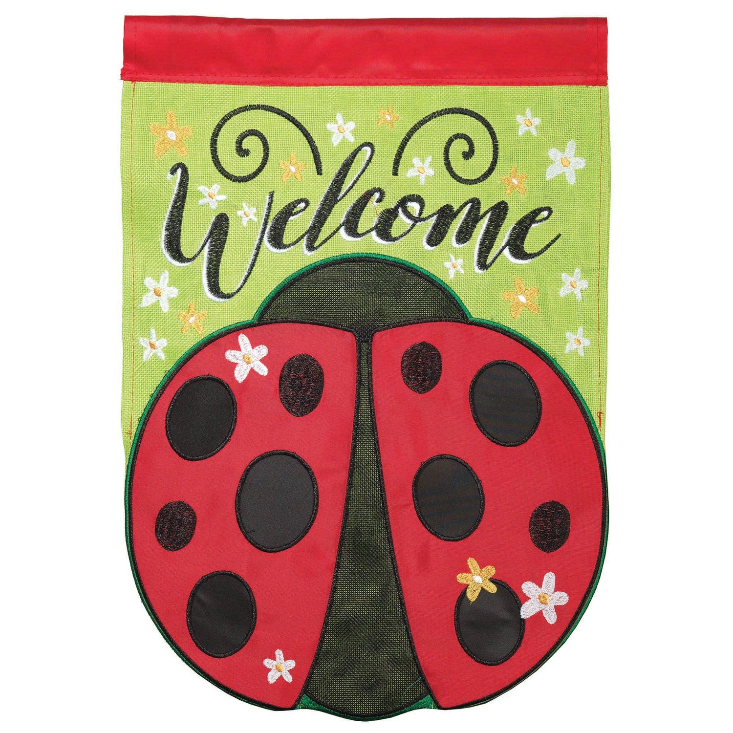 Ladybug Welcome Garden Flag