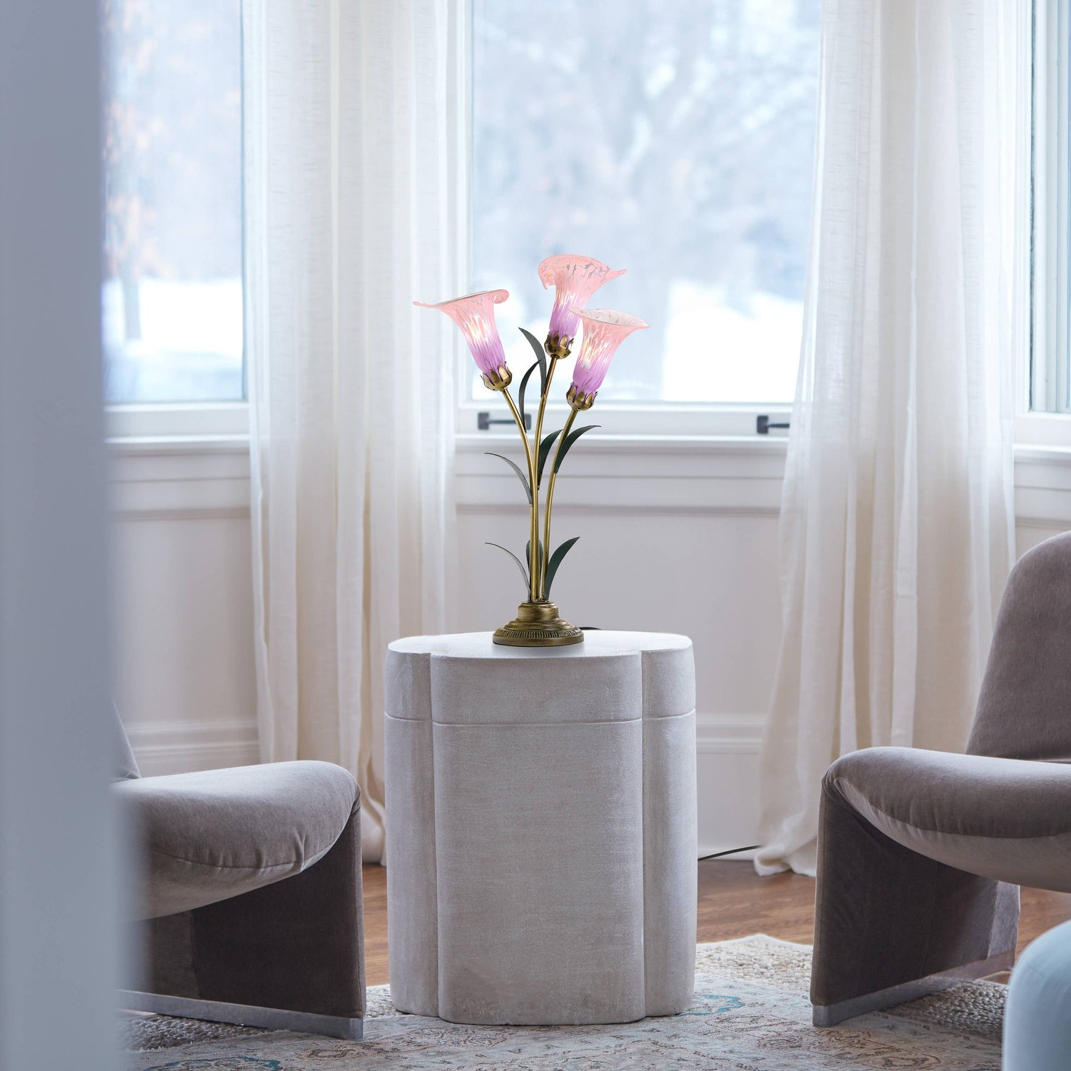 Handblown Glass Calla Lily Lamp