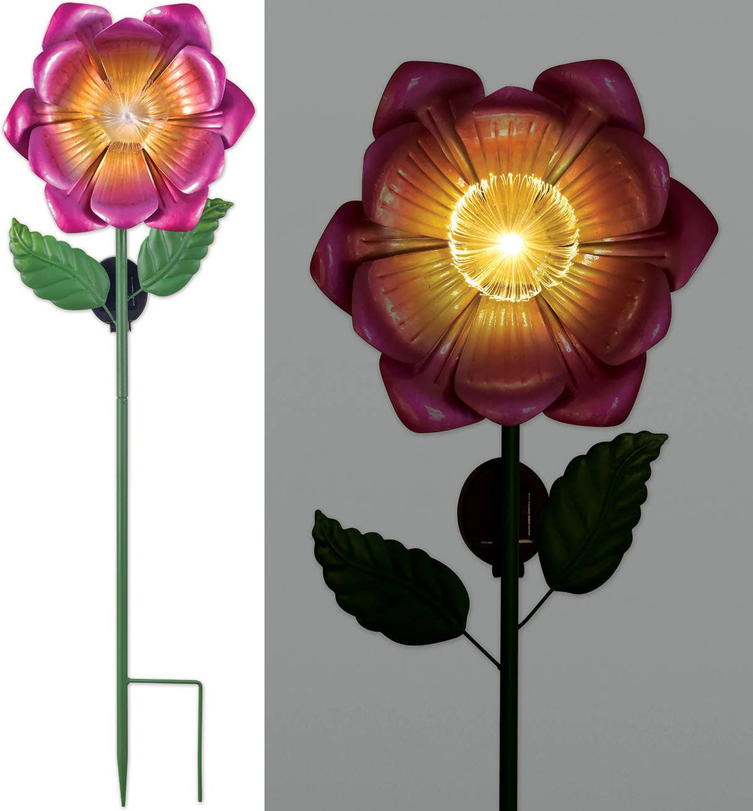 Pink Flower Solar Garden Stake