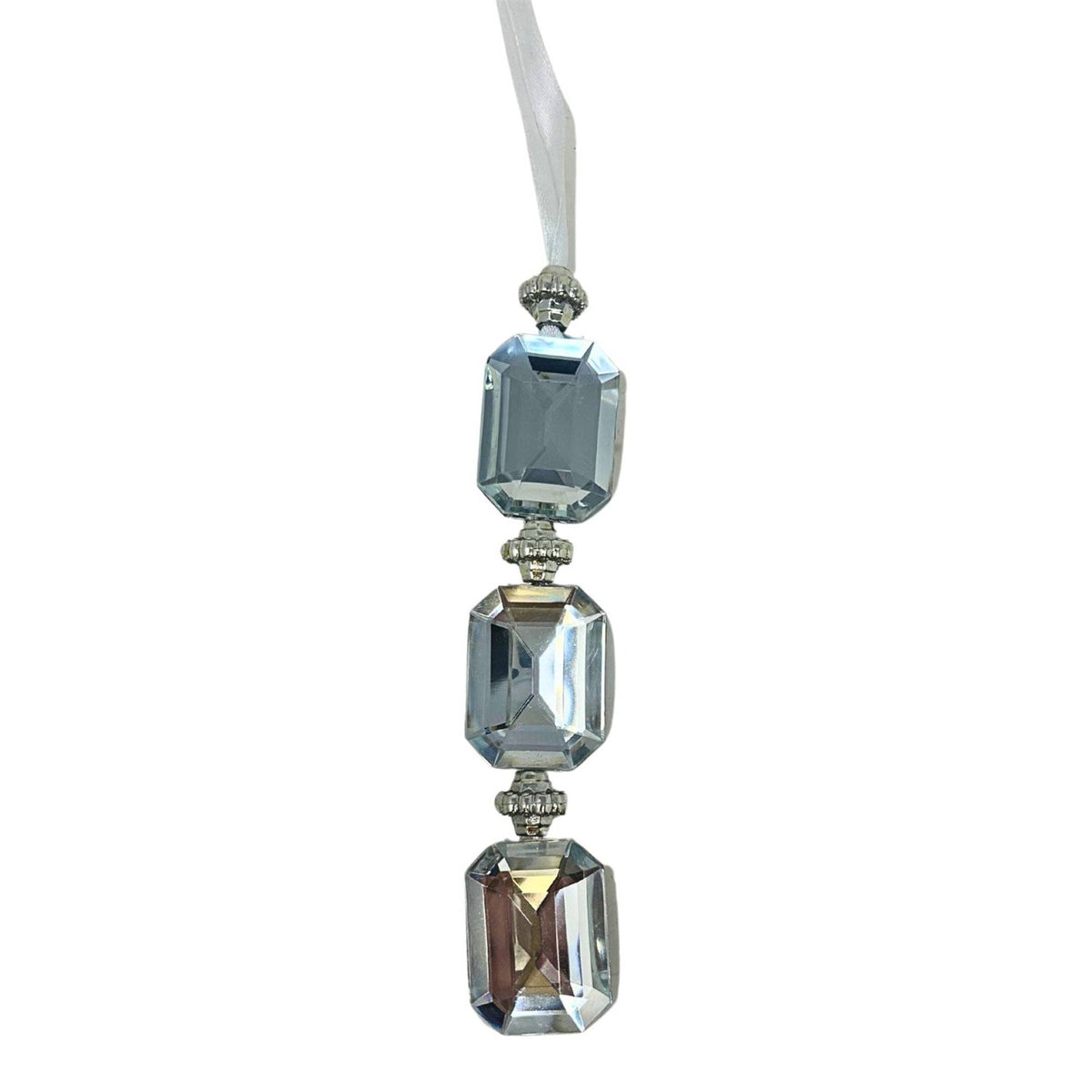 Acrylic Jewel Hanging Ornament - Silver 1.2x0.5x6.5"