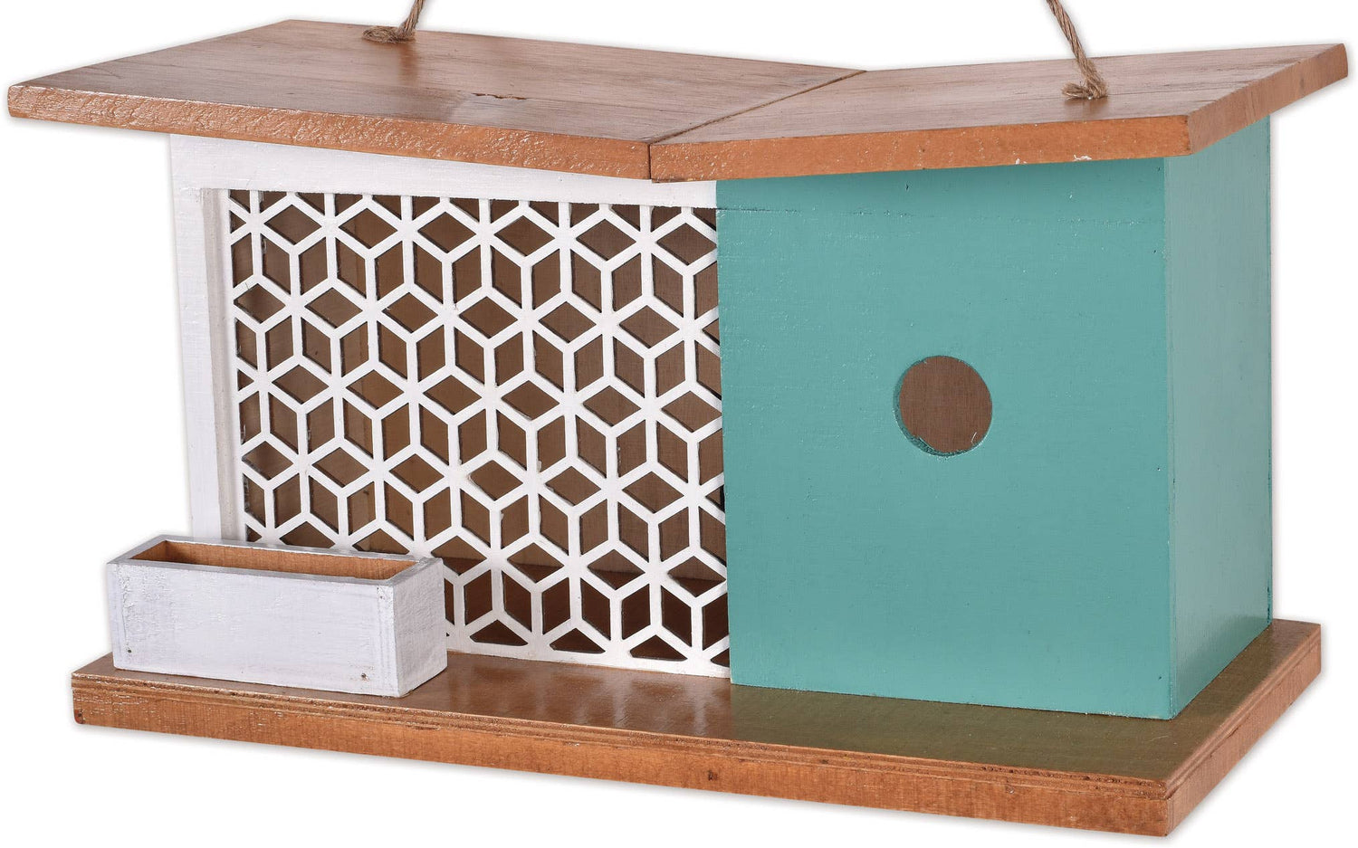 White Lattice Birdhouse