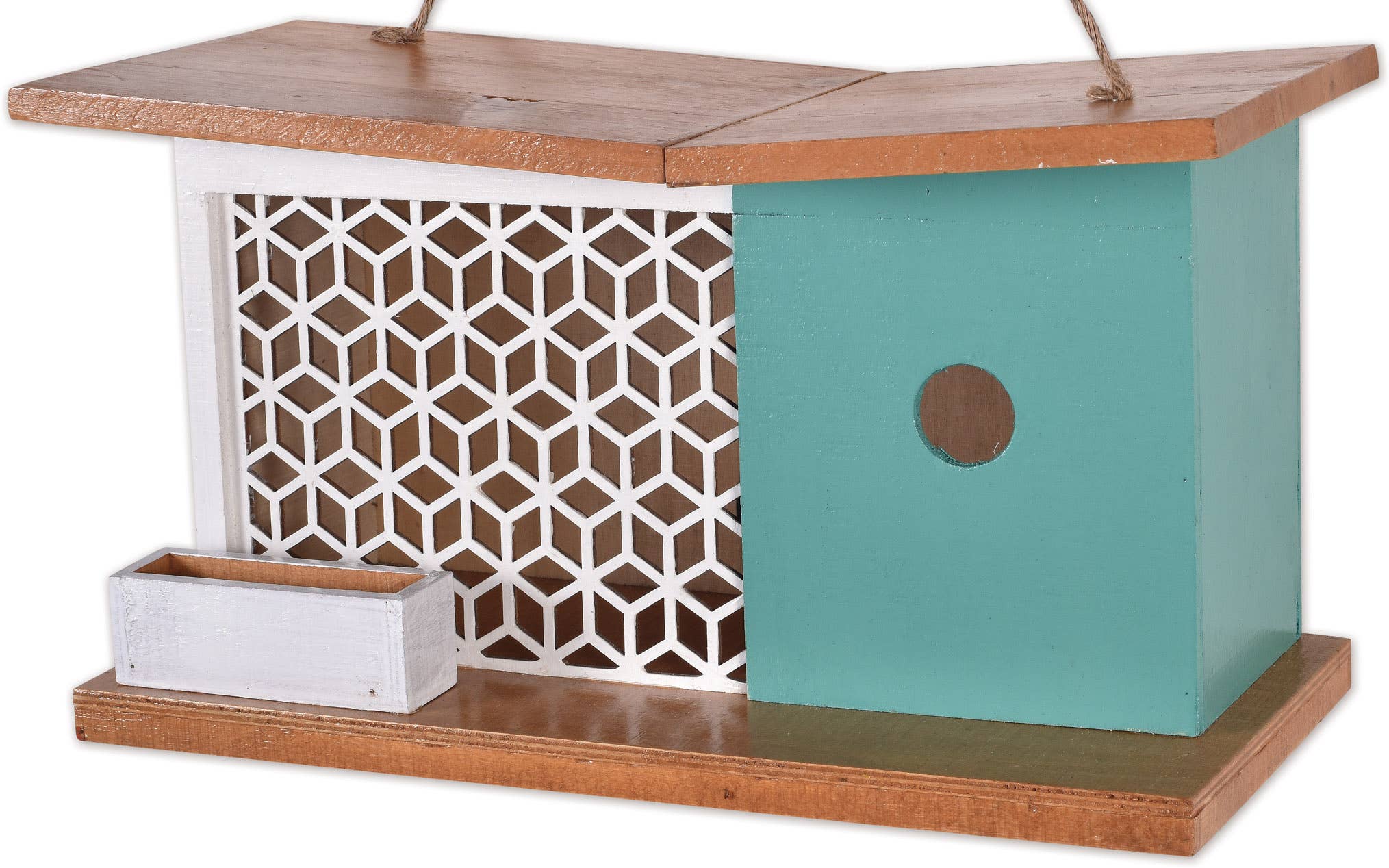 White Lattice Birdhouse