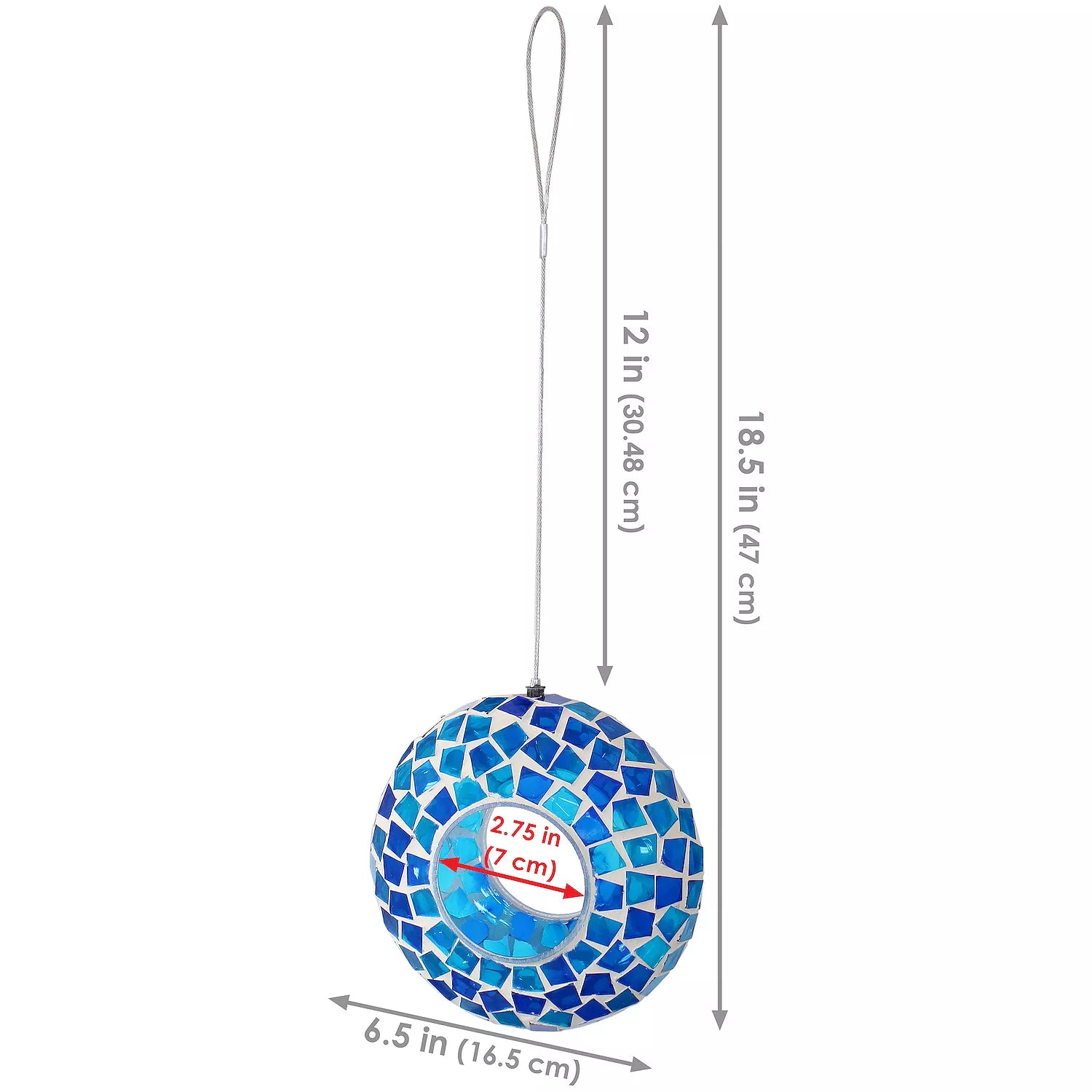 Oval Mosaic Glass Bird Feeder