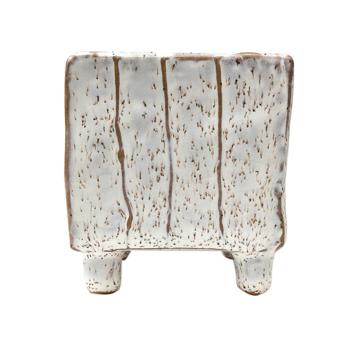 Square Speckled Footed Pot