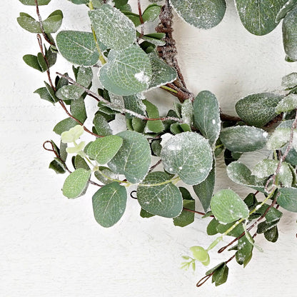Flocked Eucalyptus Candle Ring