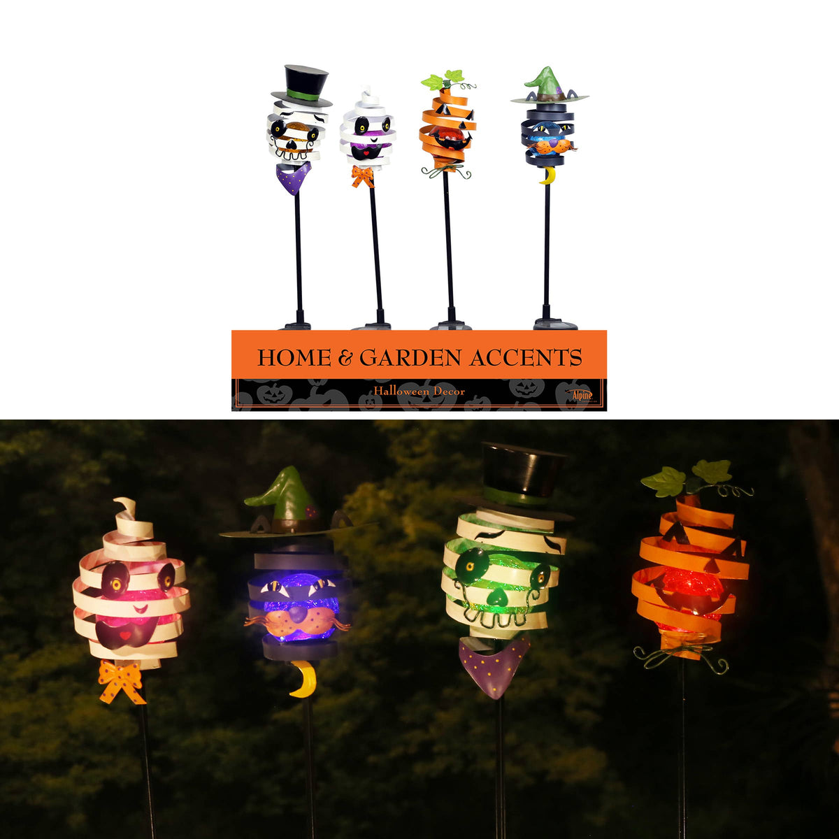Spiral Bouncy Halloween Garden Stakes