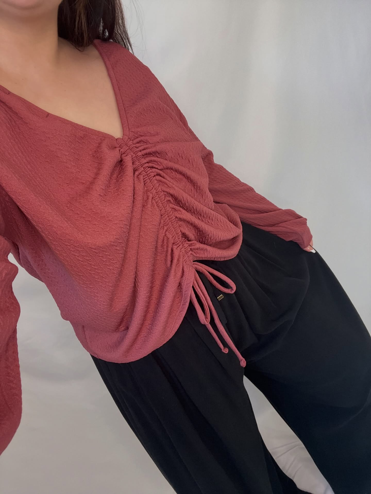 Ruching Long Sleeve