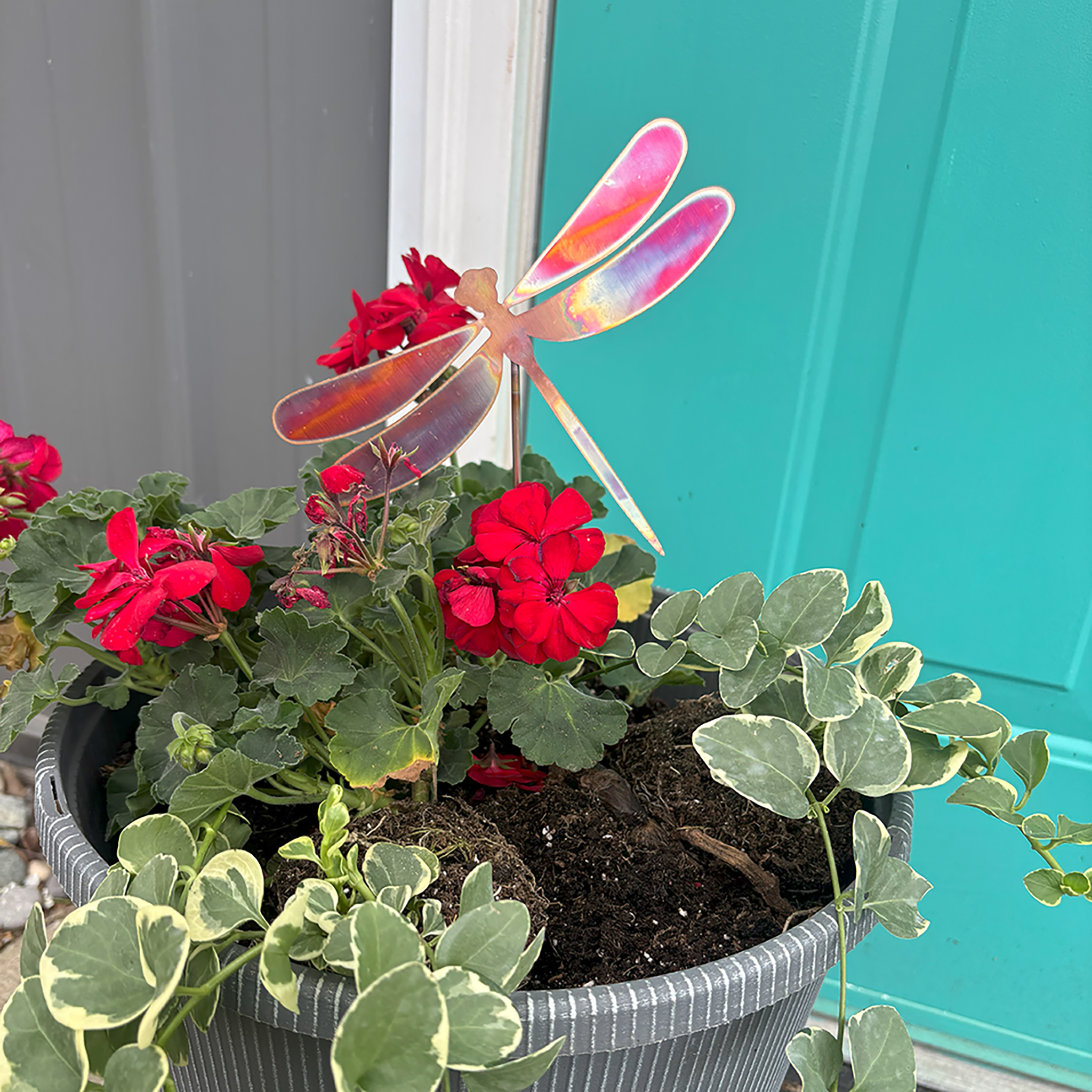 Dragonfly Copper Porch Pot Stake