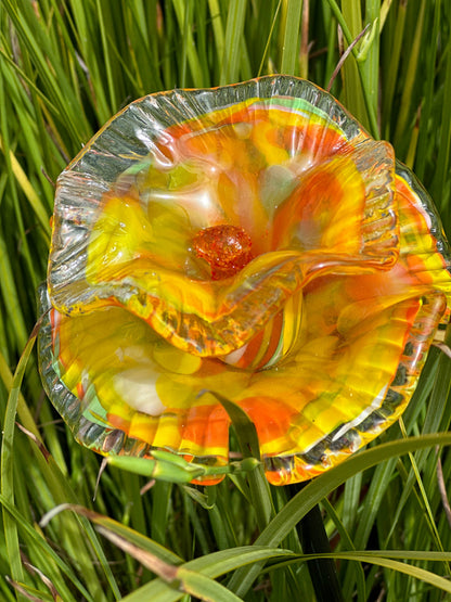 Flower Art Glass Stake