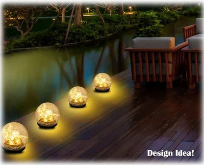 Solar Crackled Glass Globe Ball Light
