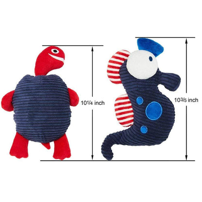 2 Pack Chew Toys - Seahorse and Turtle