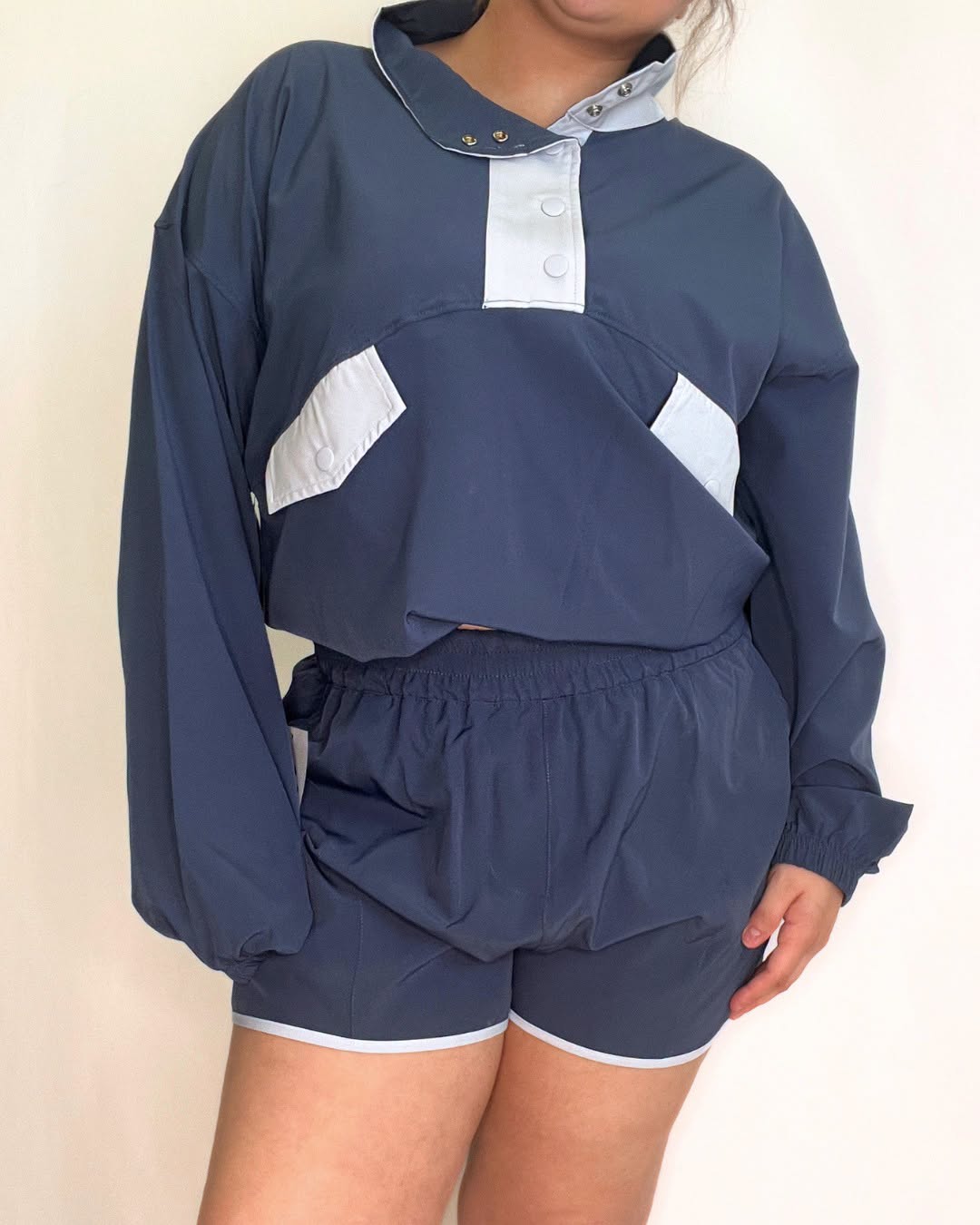Color-Block Windbreaker Set