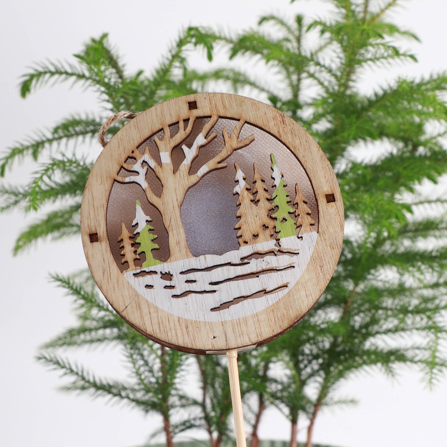 Lighted Wintery Scene Ornament