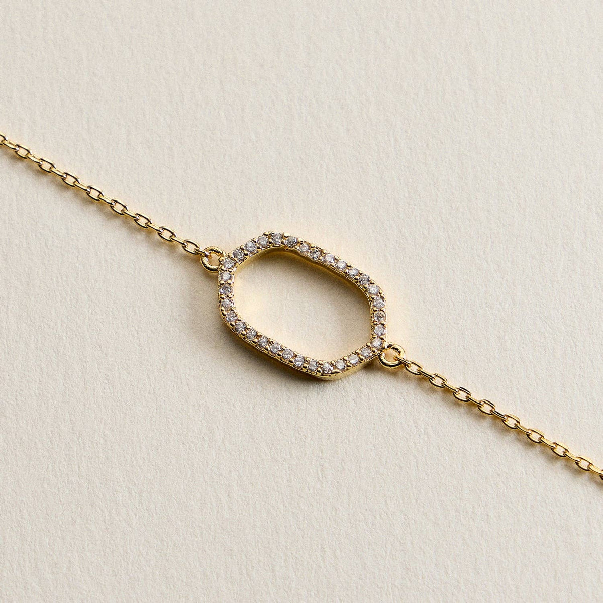 Gold Filled CZ Open Oval Bracelet