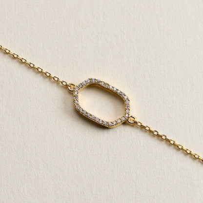 Gold Filled CZ Open Oval Bracelet