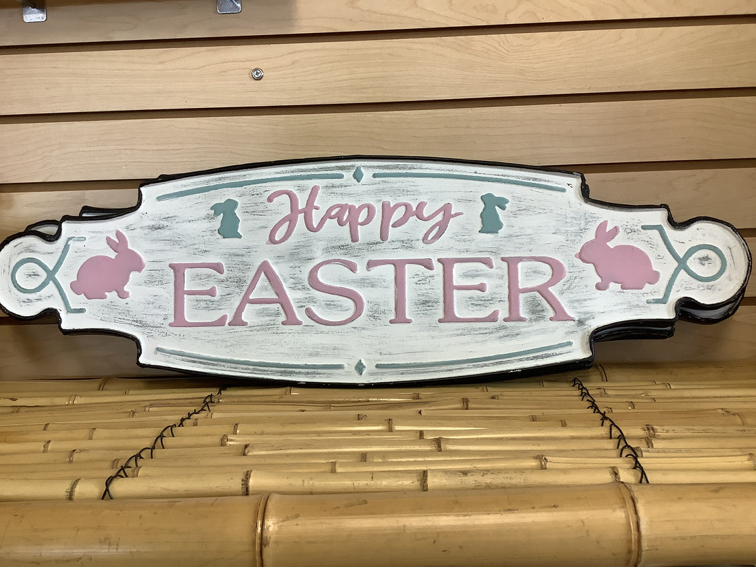 Pink Bunny Easter Sign