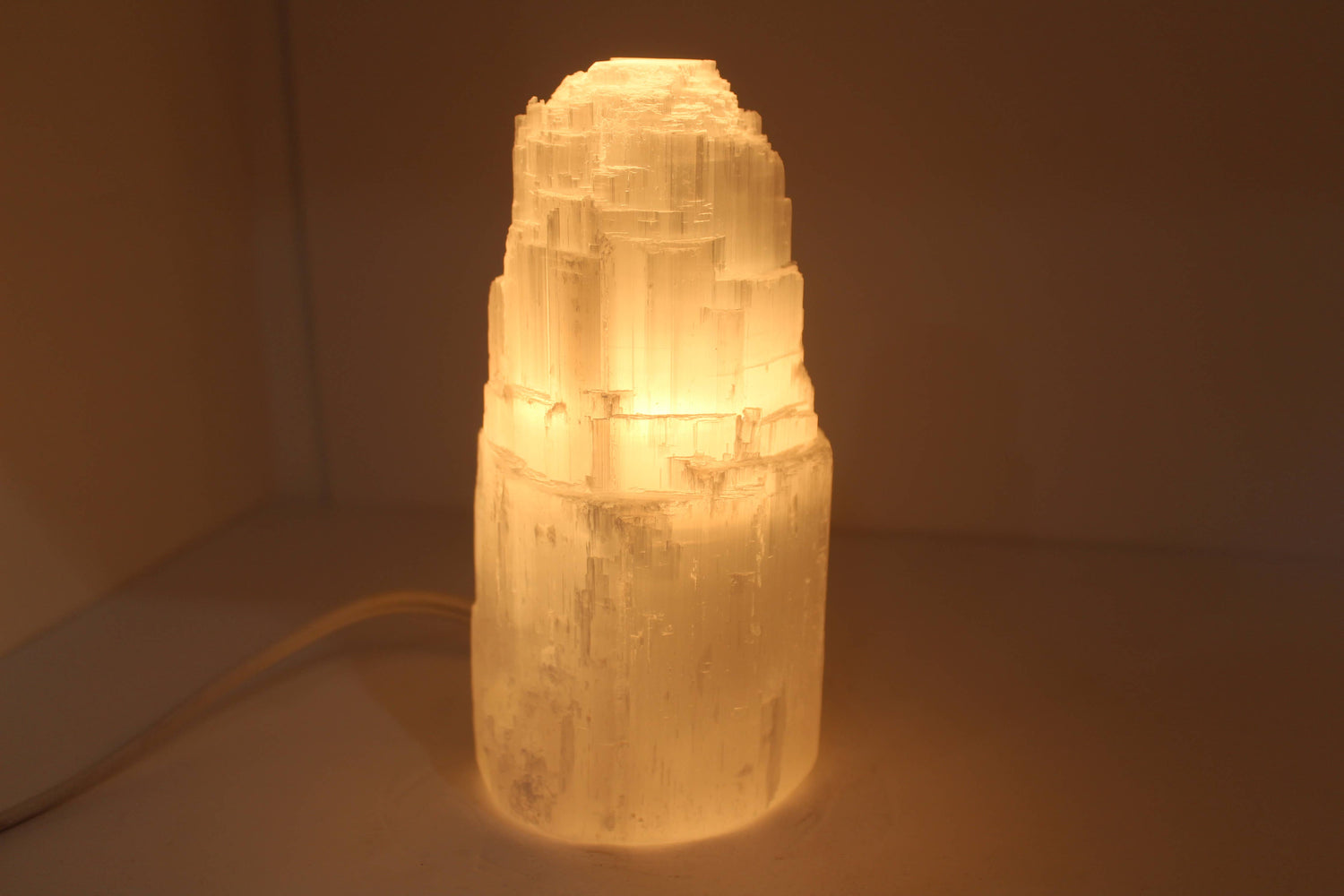 Selenite Lamp Single Tower 15cm