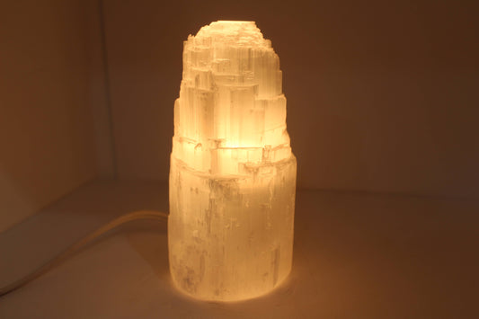 Selenite Lamp Single Tower 15cm