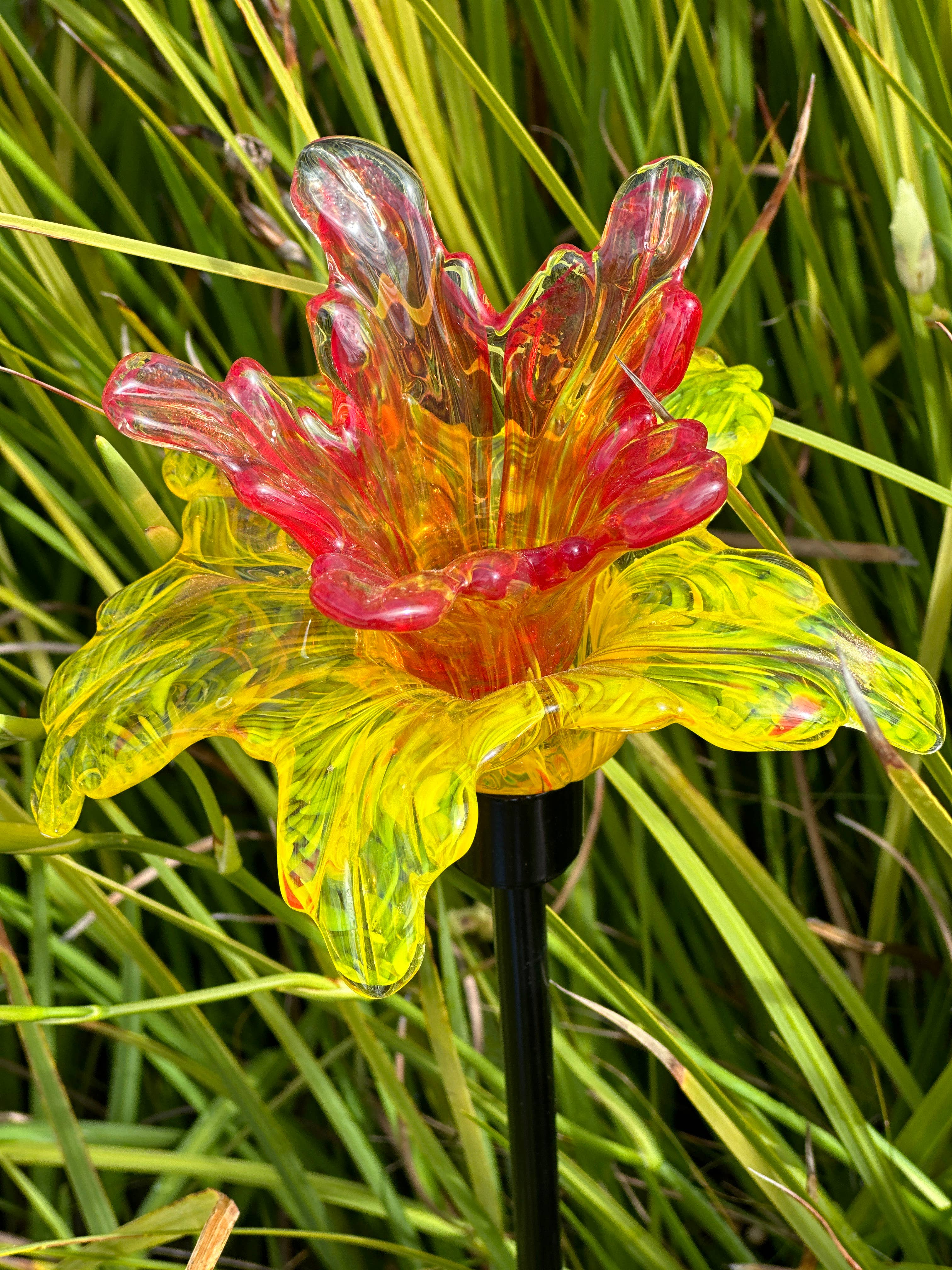 Flower Art Glass Stake
