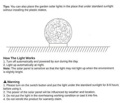 Solar Crackled Glass Globe Ball Light