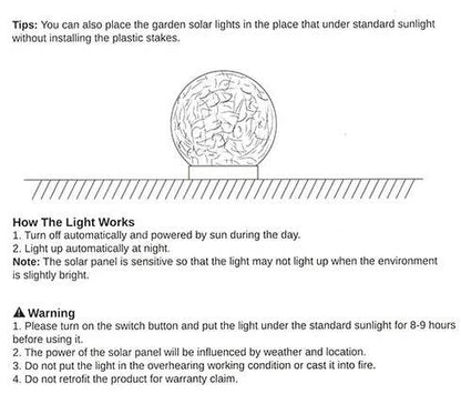 Solar Crackled Glass Globe Ball Light