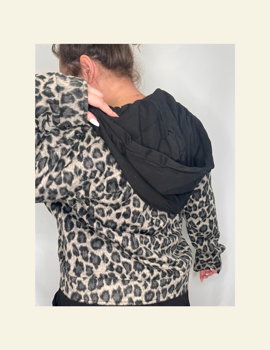 Grey Leopard Hoodie Jacket