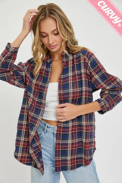 PLAID SHIRTS PLUS SIZE