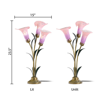 Handblown Glass Calla Lily Lamp