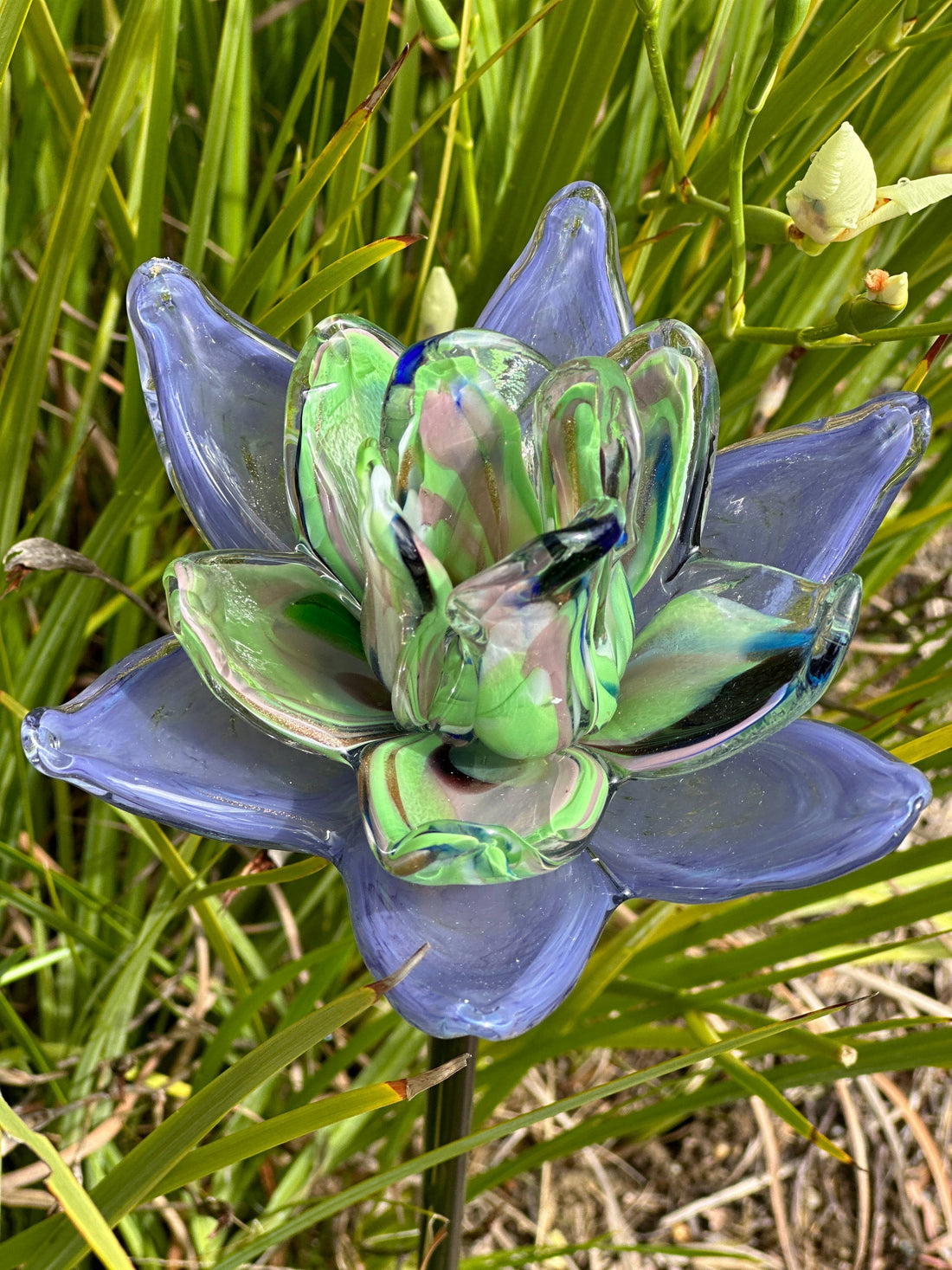 Flower Art Glass Stake