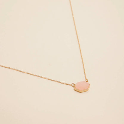 Druzy Hexagon Pendant Necklace