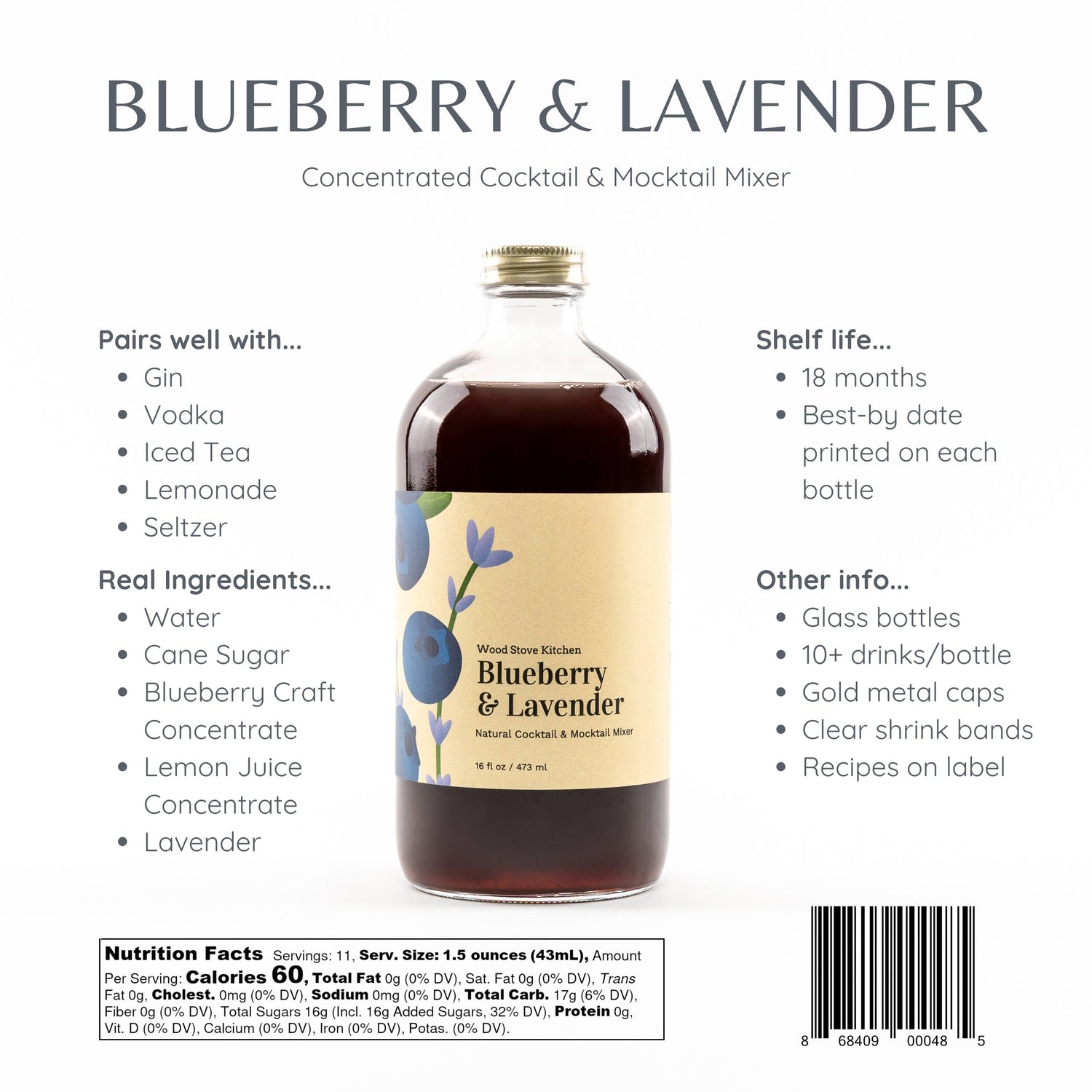 Blueberry &amp; Lavender Cocktail Mixer