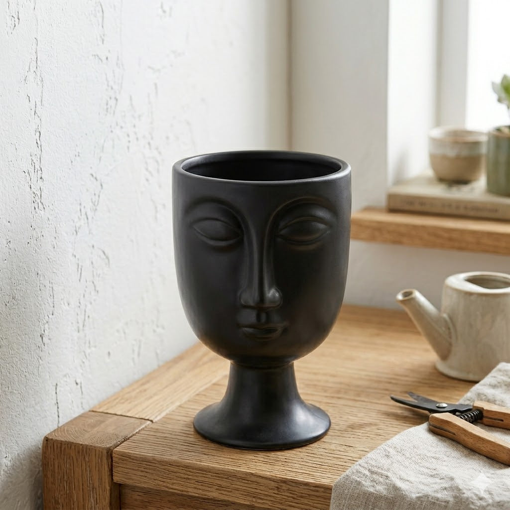 Face Pot in Black
