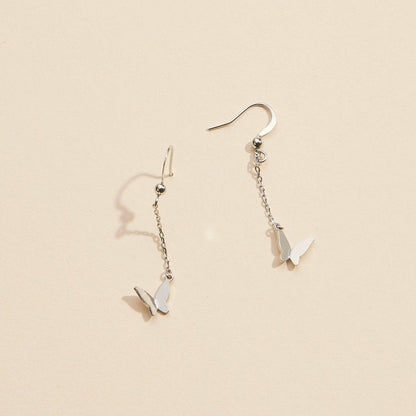 Butterfly Charm Gold Dip Dangling Earrings | Elegant Butterfly Charm Gold-Dipped Drop Earrings