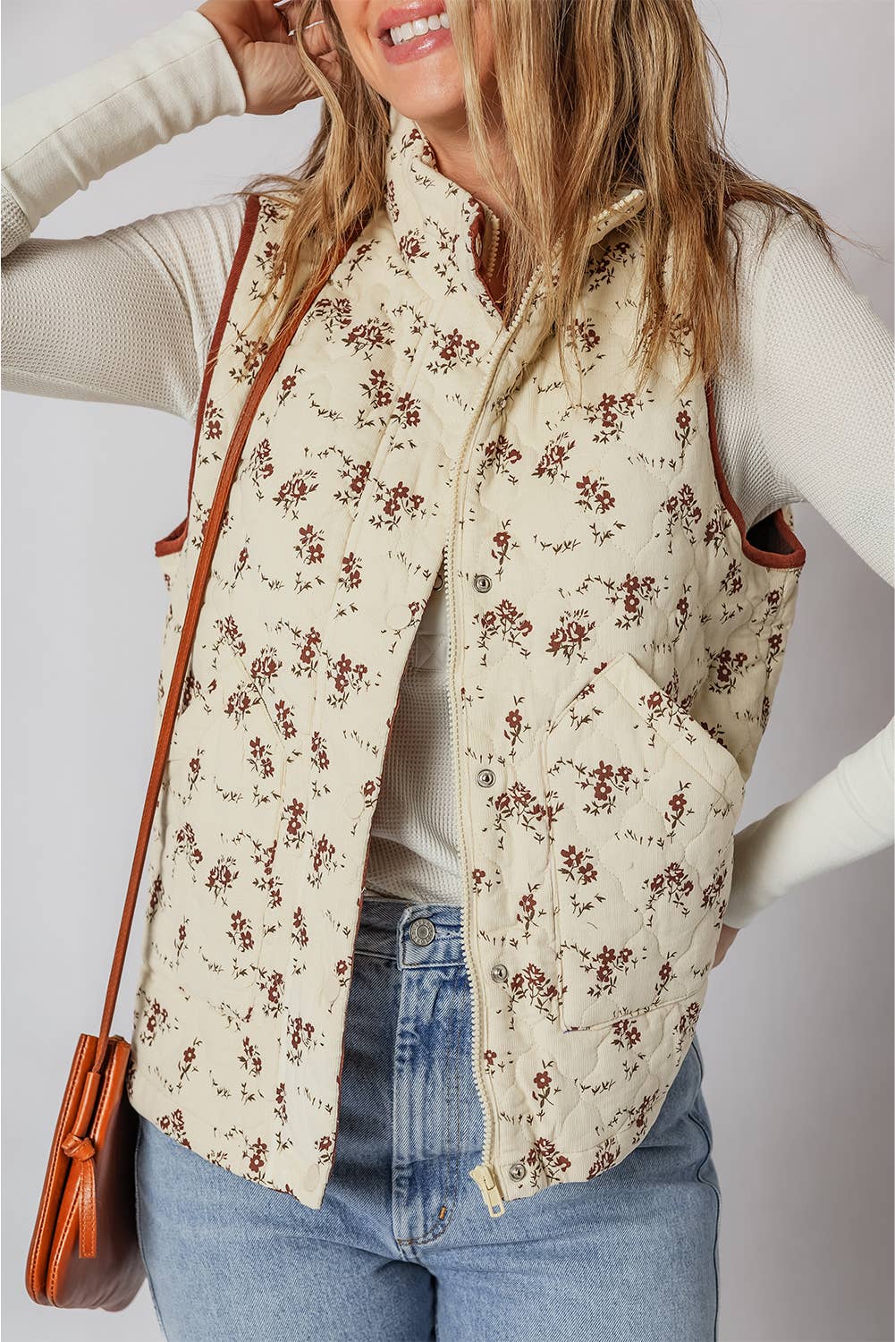 Quilted Floral Vest