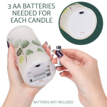 Floral Flameless Candles S/3