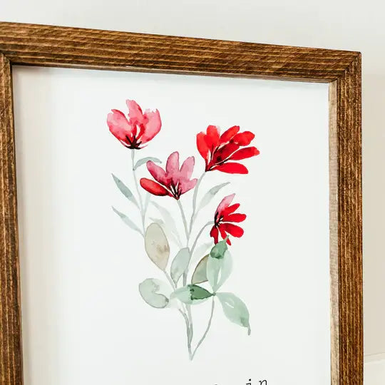 Bloom Framed Wood Sign