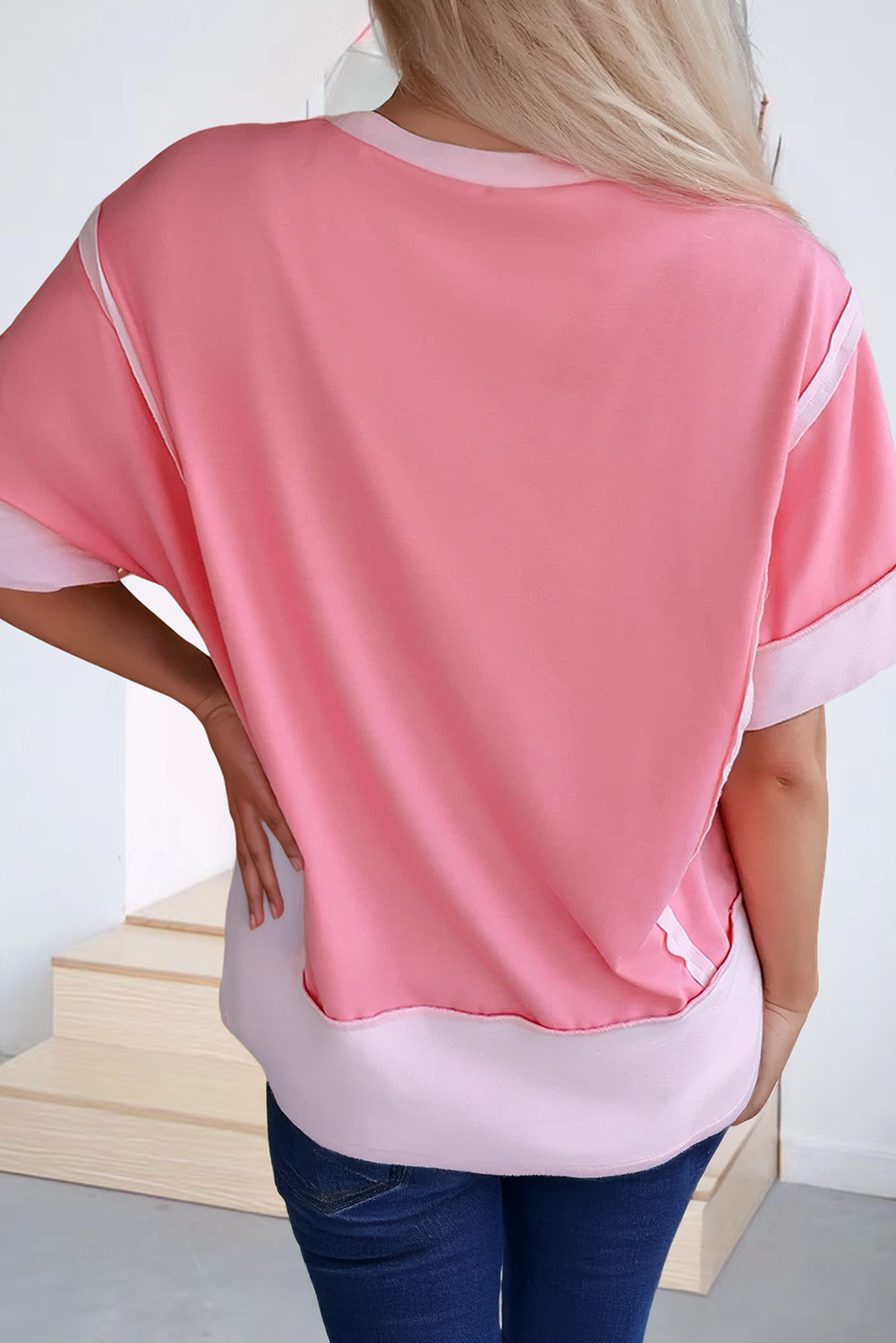 Two Toned Pink Tee (Curvy)