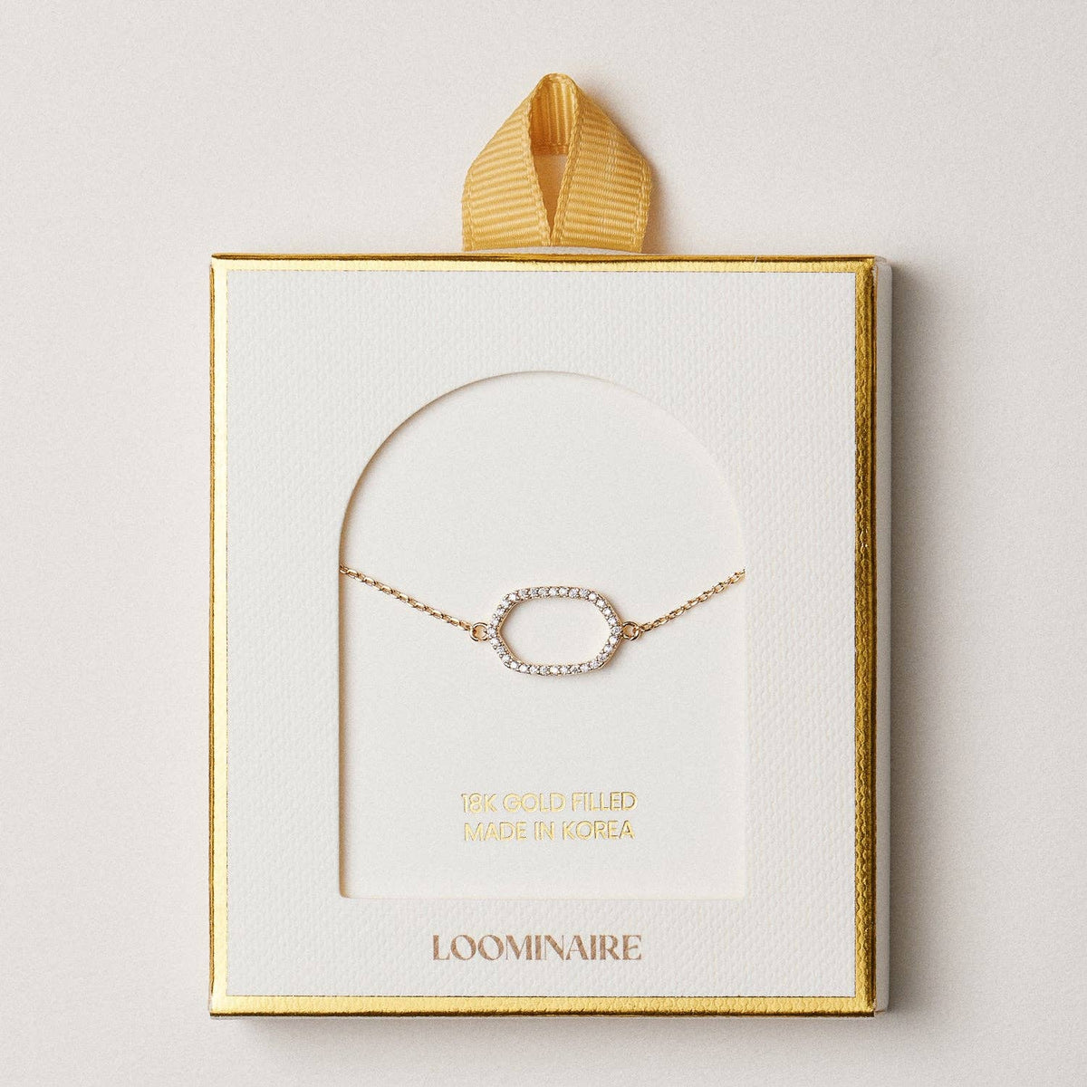 Gold Filled CZ Open Oval Bracelet