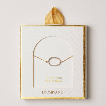 Gold Filled CZ Open Oval Bracelet